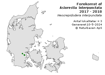 Asiorestia interpunctata - udbredelseskort