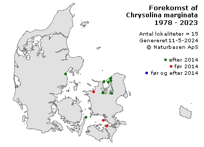 Chrysolina marginata - udbredelseskort