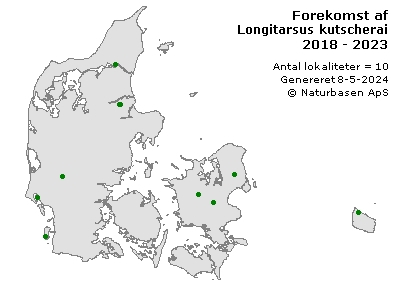 Longitarsus kutscherai - udbredelseskort