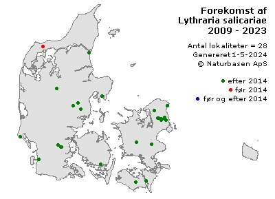 Lythraria salicariae - udbredelseskort