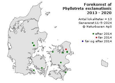 Phyllotreta exclamationis - udbredelseskort