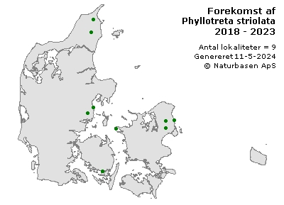 Phyllotreta striolata - udbredelseskort