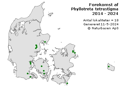 Phyllotreta tetrastigma - udbredelseskort