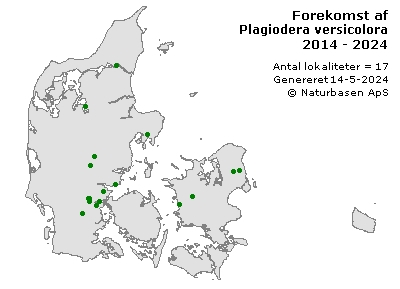 Plagiodera versicolora - udbredelseskort