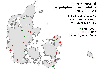 Aspidiphorus orbiculatus - udbredelseskort
