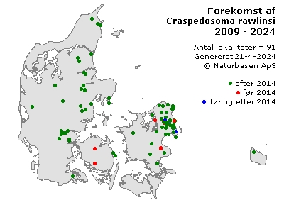 Craspedosoma rawlinsi - udbredelseskort