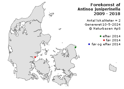 Antinoa juniperinella - udbredelseskort
