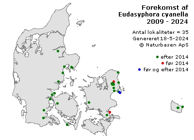 Eudasyphora cyanella - udbredelseskort