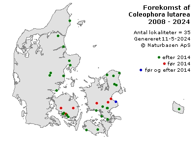 Coleophora lutarea - udbredelseskort