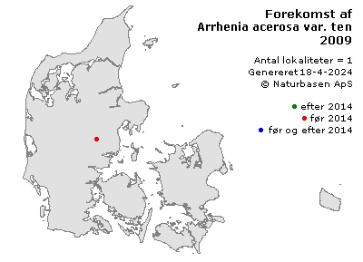 Arrhenia acerosa var. tenella - udbredelseskort