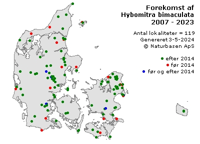 Hybomitra bimaculata - udbredelseskort