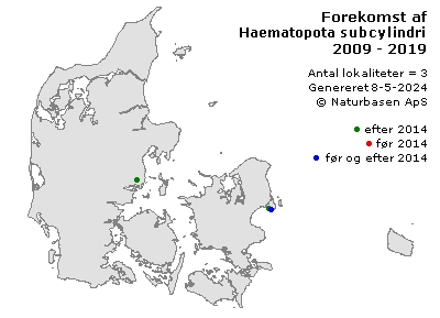 Haematopota subcylindrica - udbredelseskort