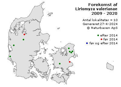 Liriomyza valerianae - udbredelseskort