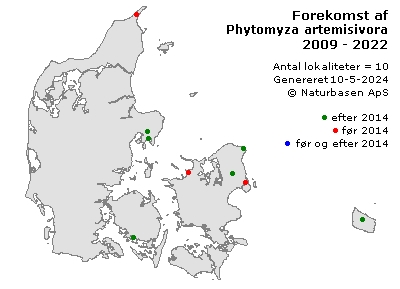 Phytomyza artemisivora - udbredelseskort