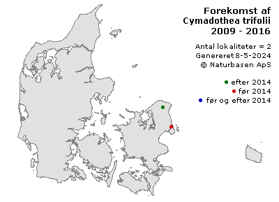 Cymadothea trifolii - udbredelseskort