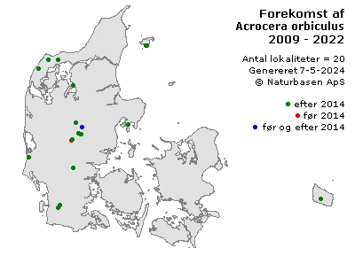 Acrocera orbiculus - udbredelseskort