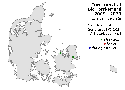 Blå Torskemund - udbredelseskort