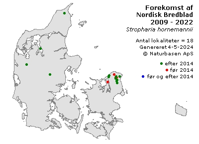 Nordisk Bredblad - udbredelseskort