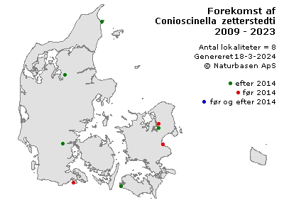 Conioscinella zetterstedti - udbredelseskort
