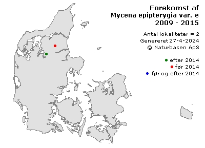 Mycena epipterygia var. epipterigioides - udbredelseskort