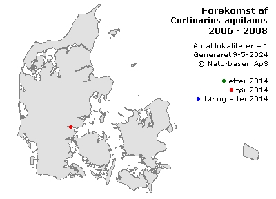 Cortinarius aquilanus - udbredelseskort