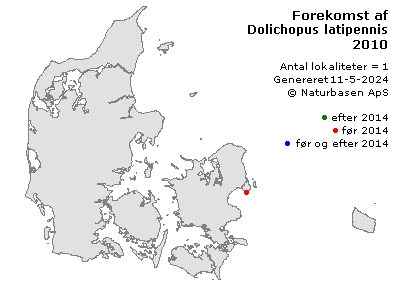 Dolichopus latipennis - udbredelseskort