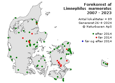 Limnephilus marmoratus - udbredelseskort