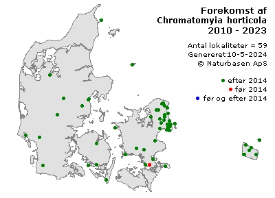 Chromatomyia horticola - udbredelseskort