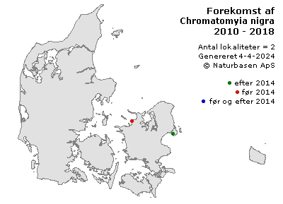 Chromatomyia nigra - udbredelseskort