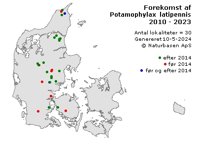 Potamophylax latipennis - udbredelseskort