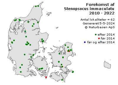 Stenopsocus immaculatus/lachlani - udbredelseskort