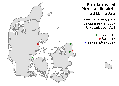 Phrosia albilabris - udbredelseskort