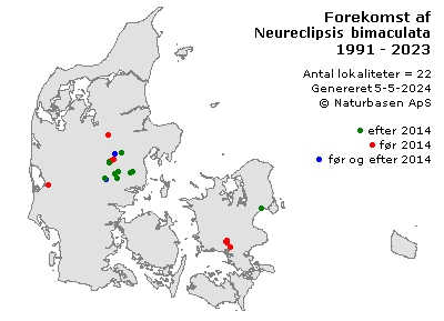 Neureclipsis bimaculata - udbredelseskort