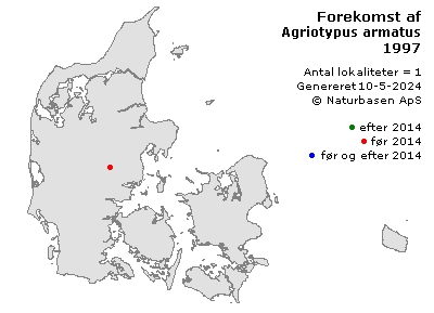 Agriotypus armatus - udbredelseskort