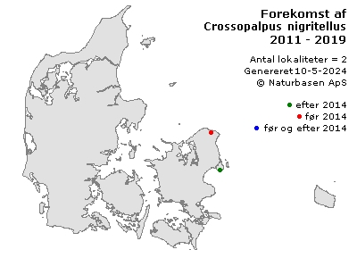 Crossopalpus nigritellus - udbredelseskort