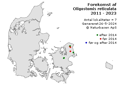 Oligostomis reticulata - udbredelseskort