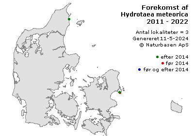 Hydrotaea meteorica - udbredelseskort