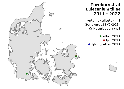 Eulecanium tiliae - udbredelseskort