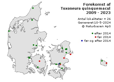 Toxoneura quinquemaculata - udbredelseskort