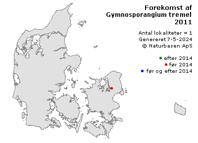 Gymnosporangium tremelloides - udbredelseskort