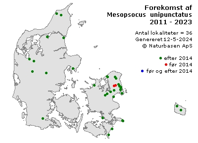 Mesopsocus unipunctatus - udbredelseskort