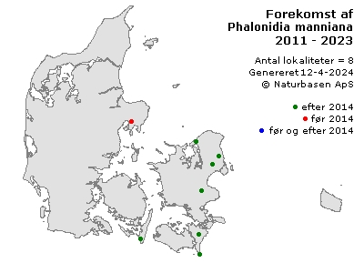 Phalonidia manniana - udbredelseskort