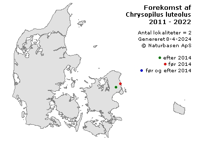 Chrysopilus luteolus - udbredelseskort