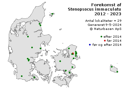 Stenopsocus immaculatus - udbredelseskort