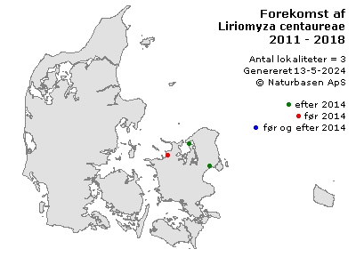 Liriomyza centaureae - udbredelseskort