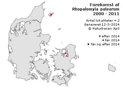 Rhopalomyia palearum - udbredelseskort