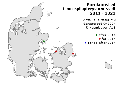 Leucospilapteryx omissella - udbredelseskort