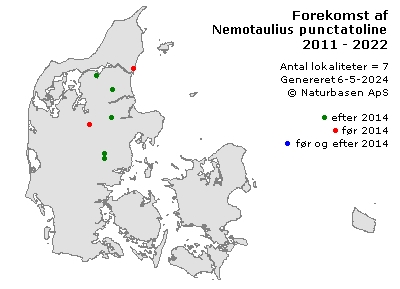 Nemotaulius punctatolineatus - udbredelseskort