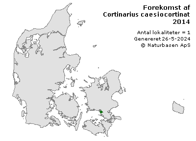 Cortinarius caesiocortinatus - udbredelseskort