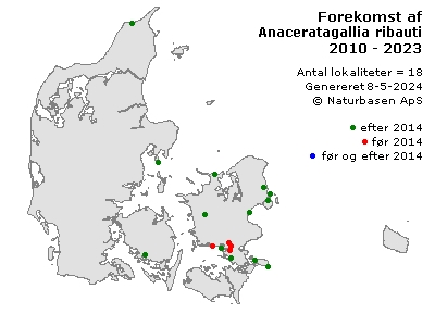 Anaceratagallia ribauti - udbredelseskort